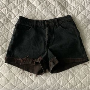Black BDG High Rise Cut Off Shorts